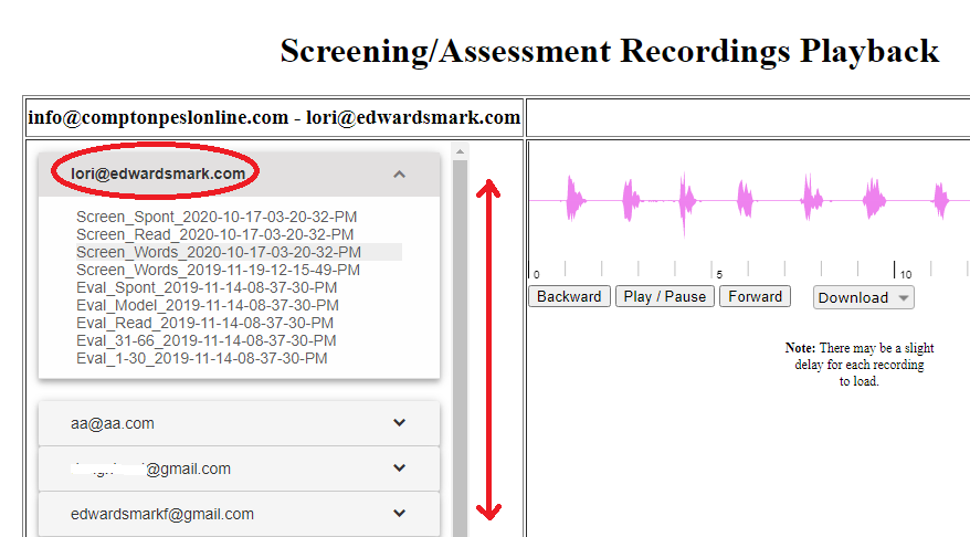 screening recordings